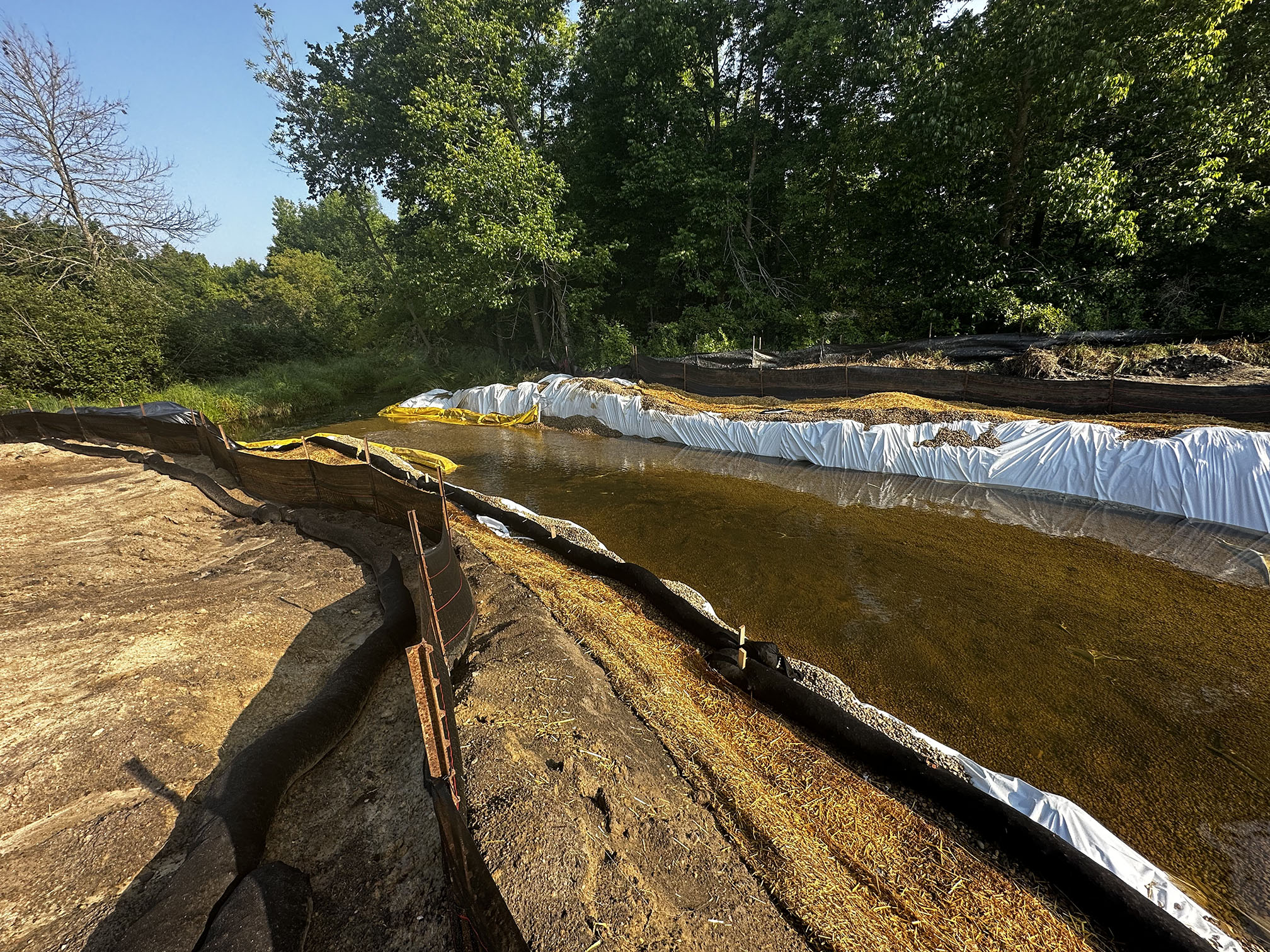csi crew works on bridge project and water diversion